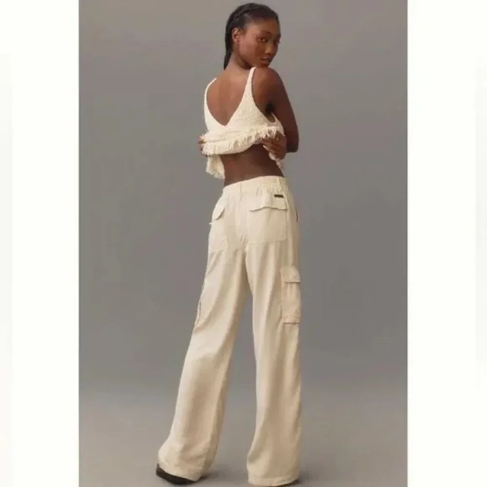 NWT Anthropologie Sanctuary Women's Reissue Cargo Pants Ivory XL - Picture 3 of 8
